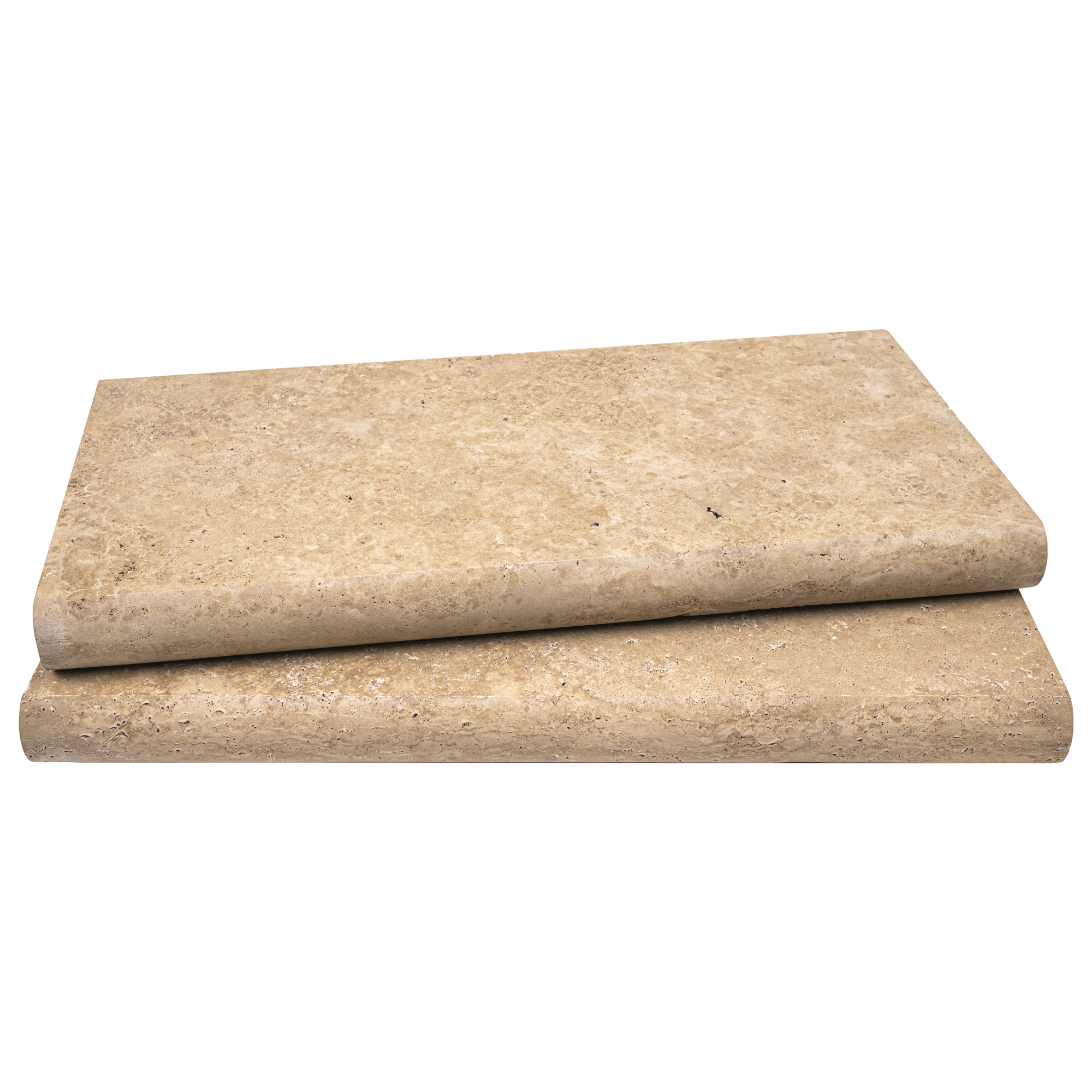 Ackland Marzana Cream Travertine Pool Coping — 12in. x 24in., Tumbled, Model# NTE-LSC-120